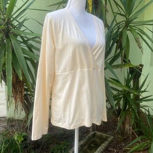 Organic Cotton Cream V Neck Tshirt
